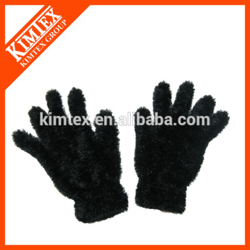 Ladies custom knit faux fur gloves